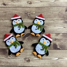 Pinguin Weihnachten Sticker aus Filz - Filzsticker Weihnachtsmann(K72)