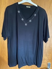 Festliche Bluse/Shirt,  schwarz mit silbernen Applikationen von Nosch Basic, XXL