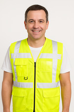 Warnweste mit Druck gelb bedruckte Reißverschluss Warnweste Sicherheitsweste