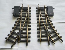 2x elektrische LGB Weichen 1210/1215, links rechts, R 1 von einer Innenanlage