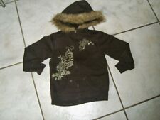 Super Sweat-Shirt Jacke Gr.116 Crash One braun Kapuze mit Fell