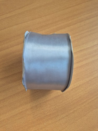 Silber satinband 50mm - silber,