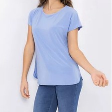 KIM & CO. Shirt, Kurzarm Brazil Knit Jersey abgerundeter Saum leger weit gr.L ot