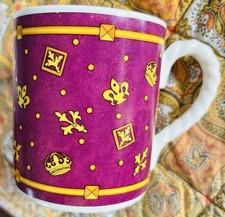 Heinrich: VILLEROY & BOCH Germany  Bone China Kaffeetasse Becher Lila Gold Top!