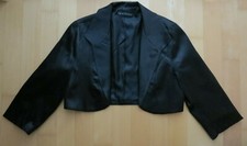 Juju & Christine festliches Bolero, kurzes Jäckchen, Satin schwarz Größe 4 = 34