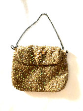 Zara Tasche Pailletten Glitzer Sommer Gold Beige super schick in Top Zustand!