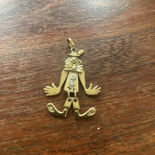 333 gold clown charm - ct,