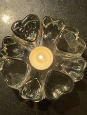 80-er: GLAS STÖVCHEN HERZFORM