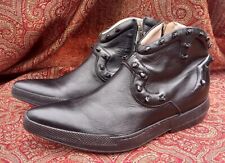 BEYOND Stiefelette Stiefel 38 Leder schwarz Ledernieten Gummisohle Made In Italy