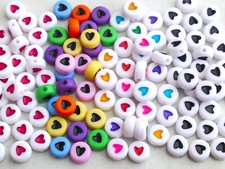 Acrylperlen Herz flach rund