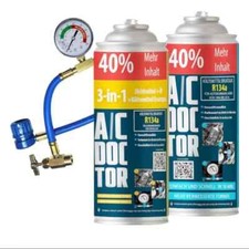 Starter Set Kältemittel Ersatzgas R134A + 3in1 Öl und Dichtmittel+ Füllschlauch