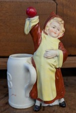 Jugendstil Münchener Kindl Bisquit Porzellan Figur Maßkrug Bier München