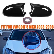 2x Glanz Schwarz Spiegelkappen Gehäuse Für VW Golf 5 MK5 2003 2004 2005-2009 DE