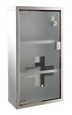 Medizinschrank Hausapotheke Arzneimittelschrank Edelstahl Glastür Abschließbar