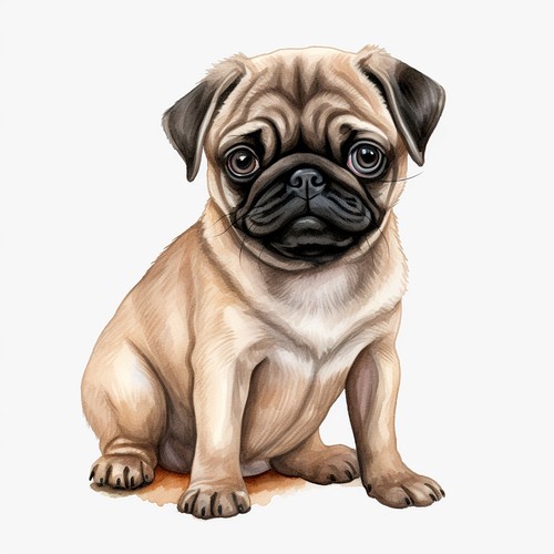 Wandtattoo aufkleber mops - wandtattoo,