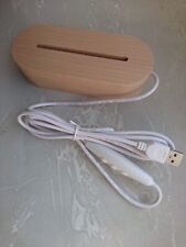 LED-Lampensockel aus Holz - USB-Kabelschalter Nachtlicht LED-Nachtlampe 7 Farben