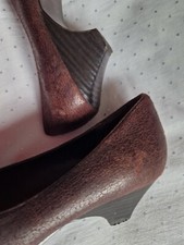 PUMPS Trotteur SCHUHE Halbschuhe Herbst Wildlederoptik Top zu Jeans Braun 40