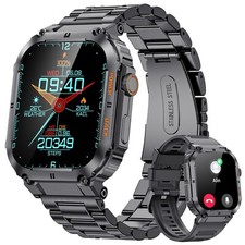 🔥Smartwatch Herren Fitnessuhr Armbanduhr mit Pulsmesser Anruf Schrittzähler Uhr