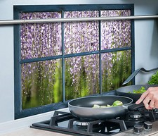 Spritzschutz Folie Wandschutz Klebefolie Küche Fenster Blauregen selbstklebend