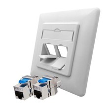 Netzwerkdose 2x Port Rahmen +