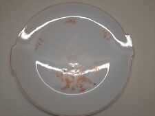 H & C Heinrich Porzellan Tortenplatte Anmut weiß mit orangem Rand und Blumen