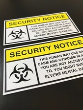2er Set SECURITY NOTICE Aufkleber Sticker Patch | Biohazard Etikett Schild