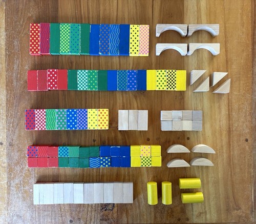 Holzbauklötze set bunt - set,