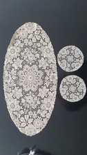 3 ZIERDECKCHEN UNTERSETZER TISCHSETS LÄUFER SPITZE HANDARBEIT