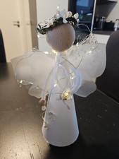 Engel Weihnachtsengel Skandinavien Unikat mit LED Beleuchtung 