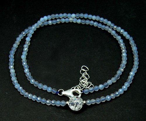 Edelsteinkette chalcedon 925 - edelsteinkette chalcedon,