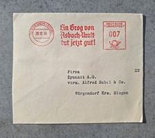 Freistempel Rüdesheim / Rhein 20.12.55 Ein Grog von Asbach-Uralt tut jetzt gut!