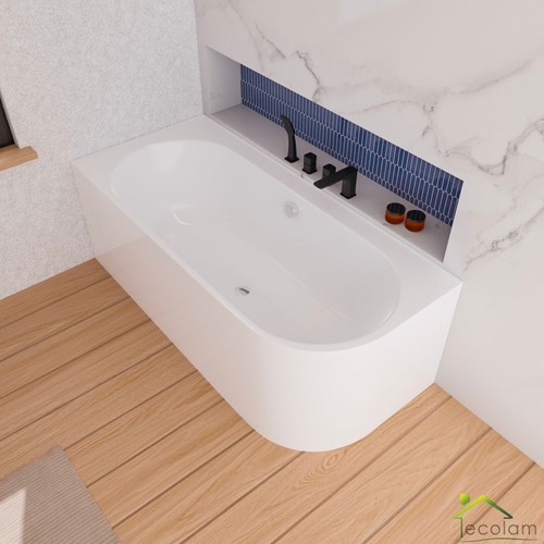 Halb freistehende badewanne - freistehende,
