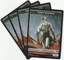 ✪ 4 MAGIC The Gathering ZOMBIE BERSERKER Token Creature PLAYSET KHM/EN 2021