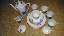 Porzellan Kaffeeservice blau-weiß 21 tlg. KAHLA Service DDR  top !