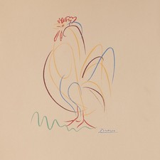 nach Pablo Picasso Le Coq Siebdruck in Farbe Signatur in der Form Serigrafie