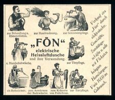 Alte Werbung Reklame 1910 Fön (3) elektrische heissluftdusche u. ihre Verwendung