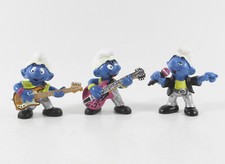 Schlumpf Schlümpfe 3 x Popsänger Gitarrist Bassist schwarze Edition Schleich
