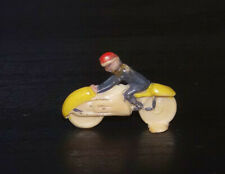 DDR MOTORRADFAHRER Rennmotorrad Modell PLASTIK MINIATUR FIGUR 50' ca. HO OO  A