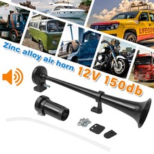 Truck Air Horn mit Compressor 12V 150db Chrom Einzeltrompete Auto Boot Zug Horn