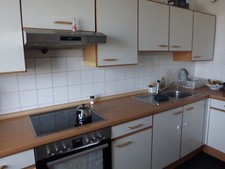 Küchenmöbel mit Elektrogeräten, Spüle mit Grohe-Mischbatterie neu