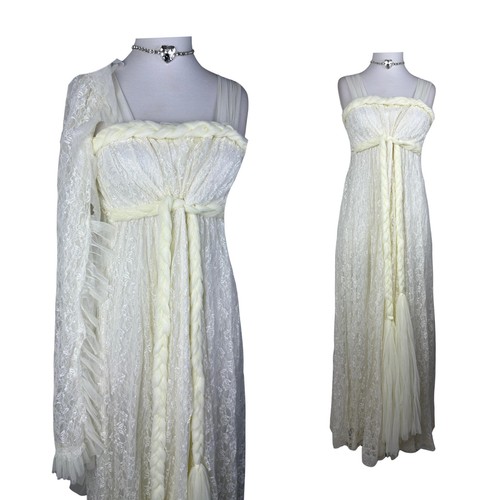 Vintage elfenbein spitze maxi - vintage,