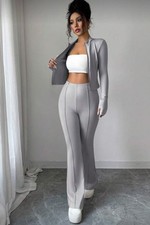 2 Teiler Damen/Frauen eng anliegend | Sportanzug | Jogging | Training | Elegant