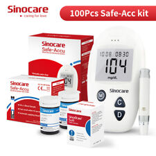 Sinocare Safe-Accu Blutzuckermessgerät Set mg/dl 100 Teststreifen+ 100 Lanzetten