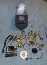 Konvolut Ersatzteile für altes Telefon Holztelefon Messing