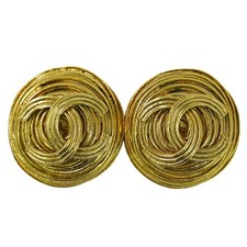 CHANEL CC Gold Plated Round