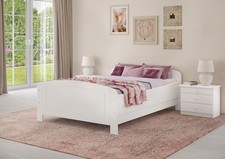 Weißes Holzbett Seniorenbett extra hoch 160 x 200 Zubehör wählbar