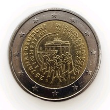 2 Euro Münze☆Gedenkmünze - 25 Jahre Deutsche☆ Wiedervereinigung ☆seltenes Stück 