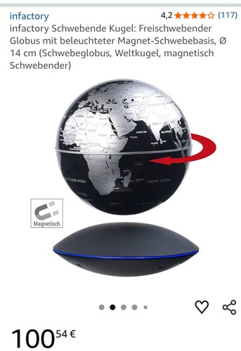 Freischwebender globus mit - freischwebender,