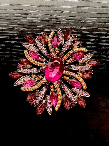 Große strass brosche - große,