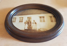 Fotorahmen aus Holz In Ovaler Form Bilderrahmen zum Aufhängen 22x17cm